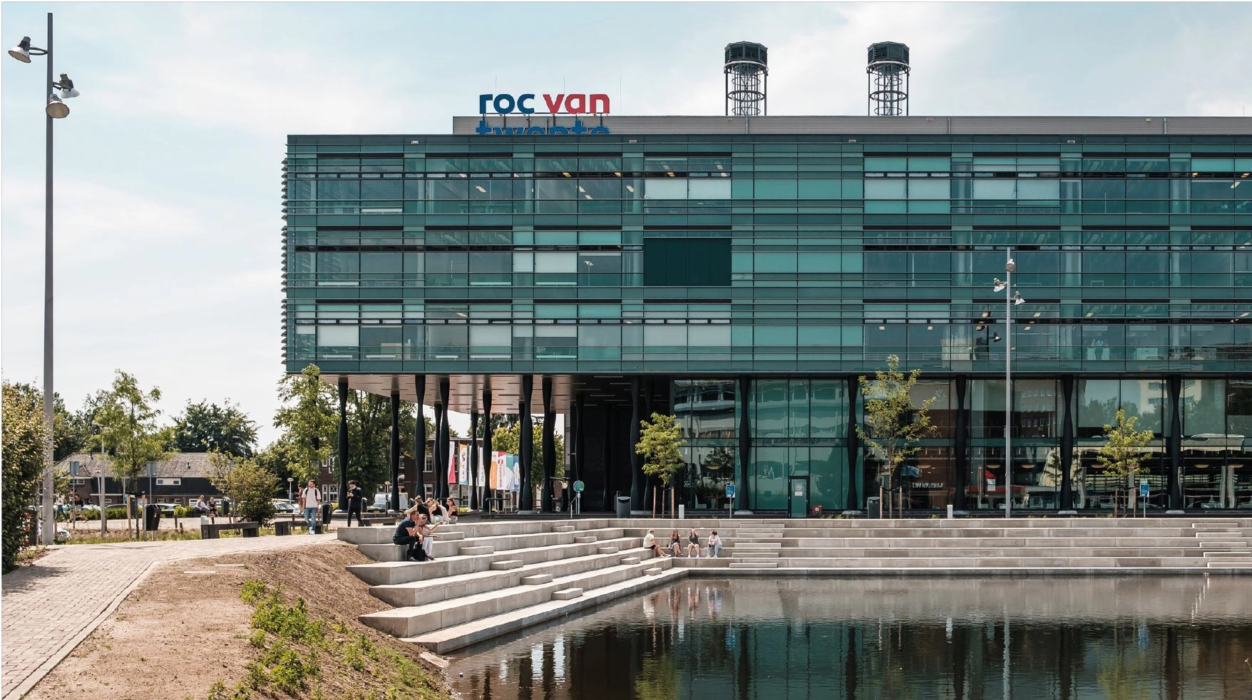 Nieuwe vijver bij het ROC